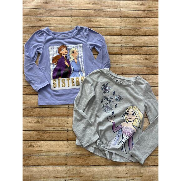 Disney Frozen Long Sleeve Shirt Bundle 4T - Picture 1 of 8